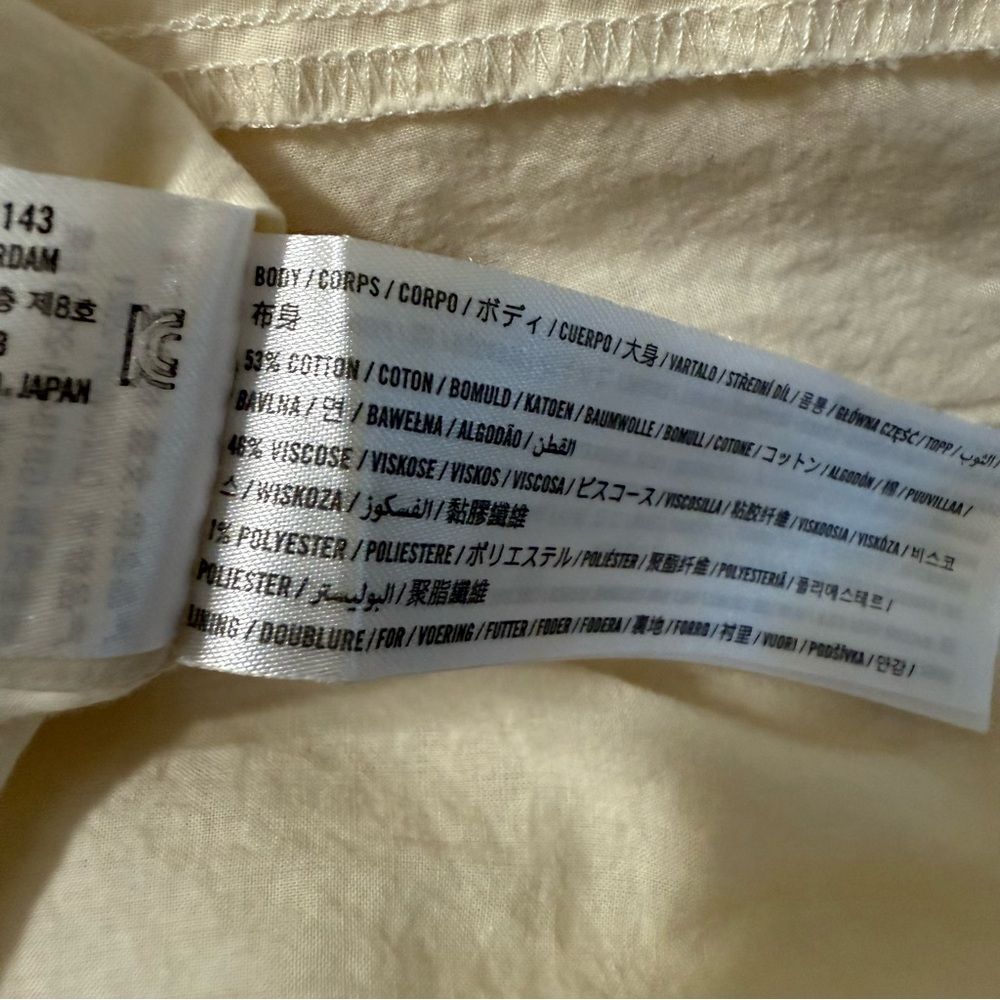 Abercrombie & Fitch Ivory & Black Wide-Flowy Crinkle Cotton Dress - Picture 10 of 10